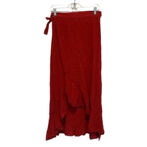 Vintage Newport News Red Orange Wrap Skirt
